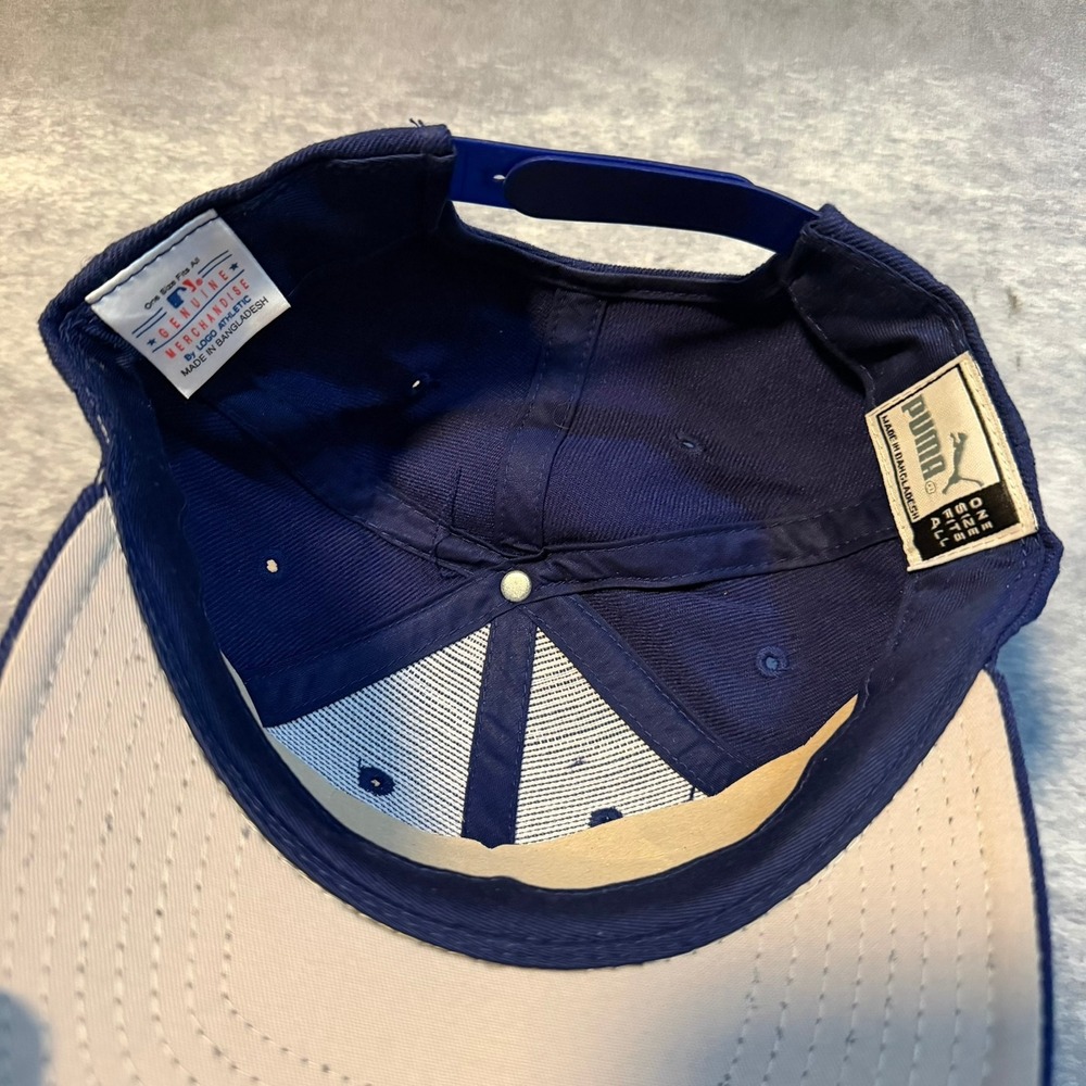 Vintage Puma MLB Chicago Cubs Snapback Hat Mens Navy Blue Red Logo Baseball Cap - Picture 8 of 8
